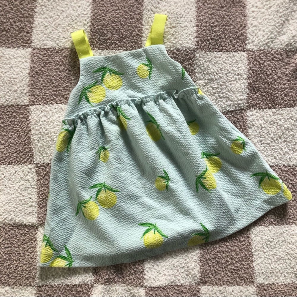 BOGO 🎊 Baby Zara Lemon Print Baby Dress - Light Blue